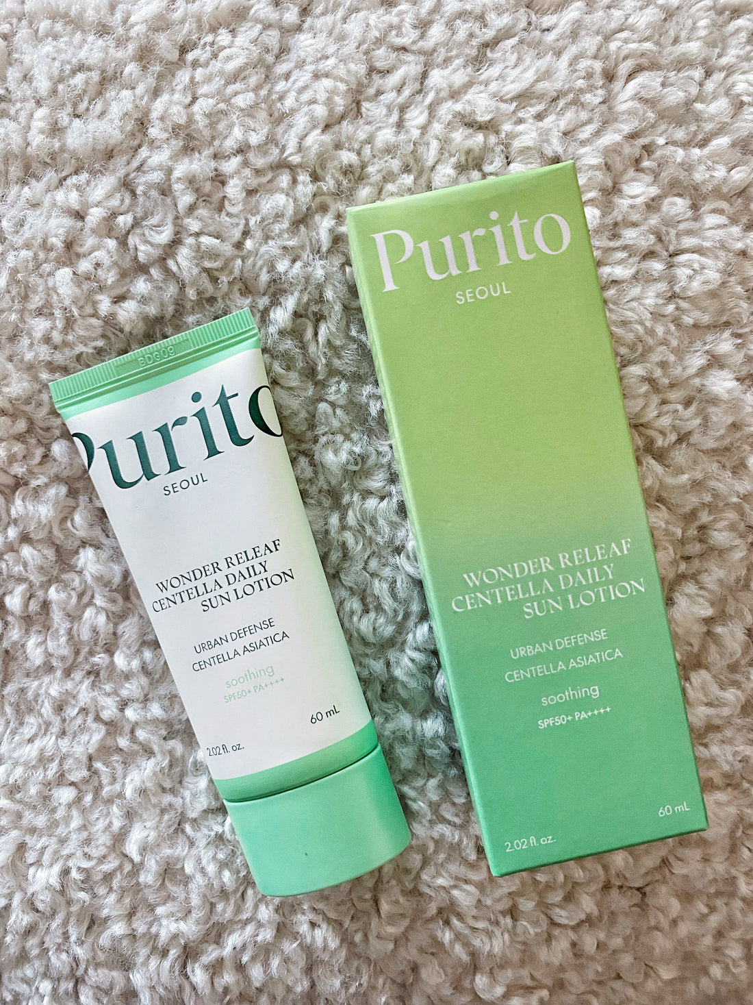 Purito Seoul Wonder Releaf Centella Daily Sun Lotion LSF 50+ - K-Beauty Review - koreanische Kosmetik 2026