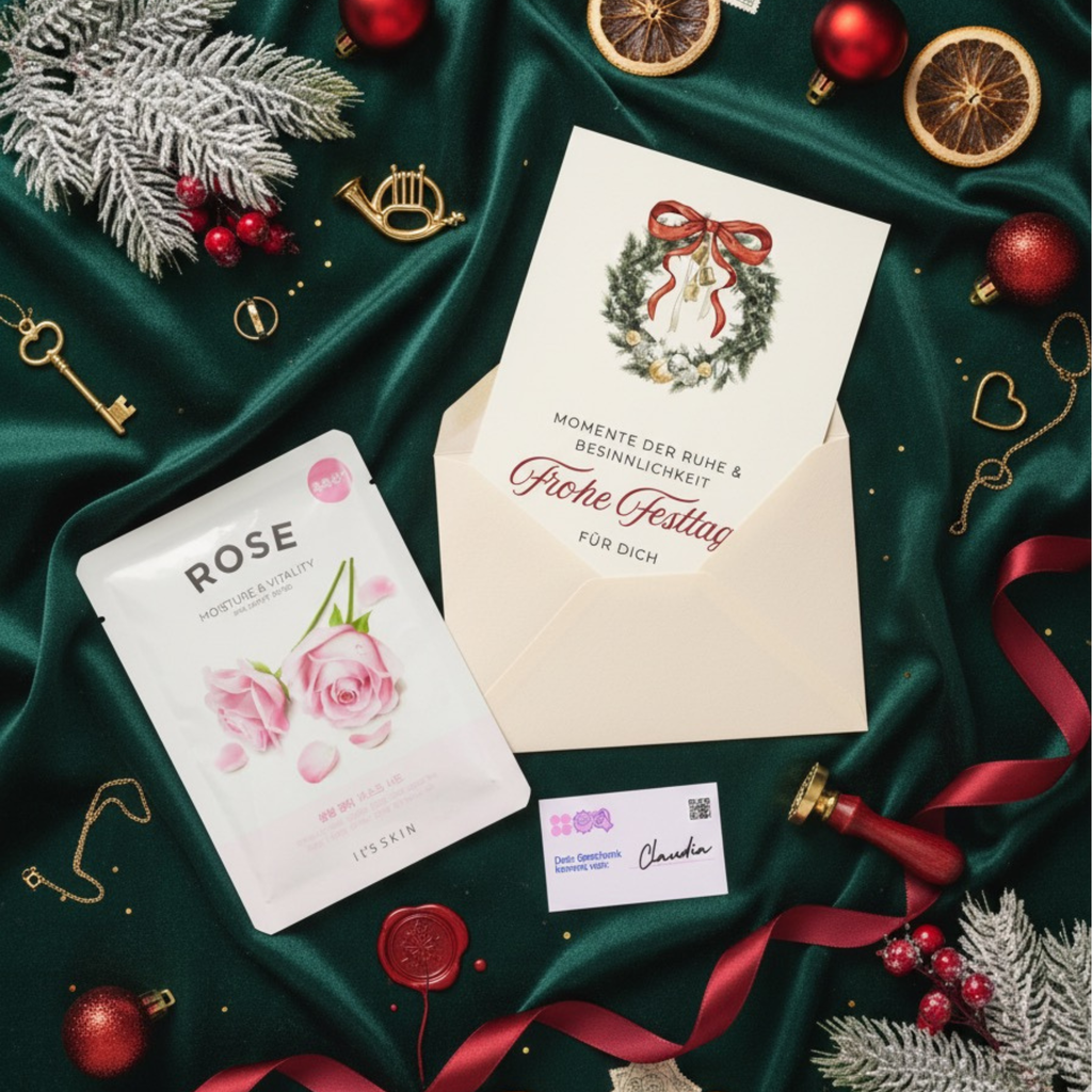 Mini-Geschenkset 'Momente der Ruhe' - Karte + koreanische Sheet-Maske