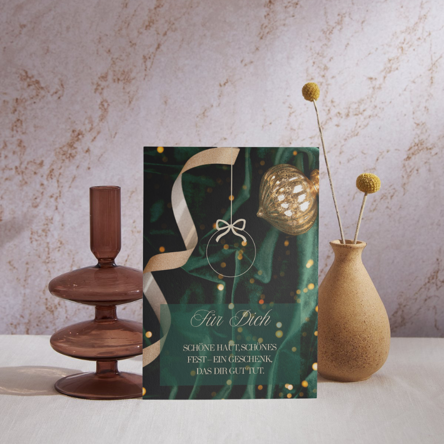 Mini-Geschenkset 'Weihnachten kommt' - Karte + koreanische Sheet-Maske