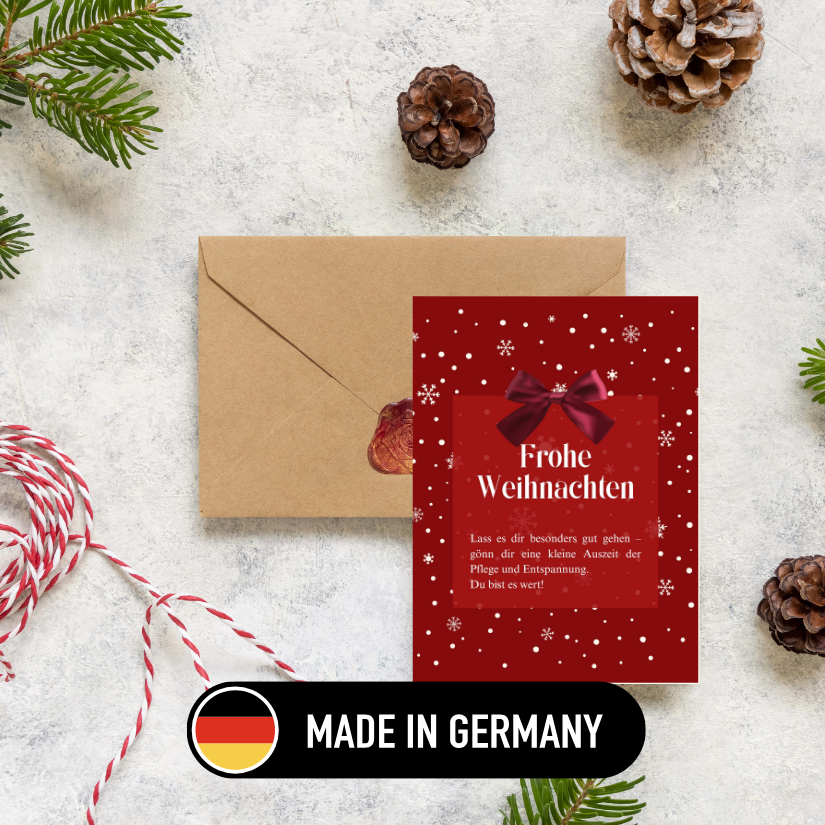 Mini-Geschenkset „Frohe Weihnachten“ - Karte + koreanische Sheet-Maske