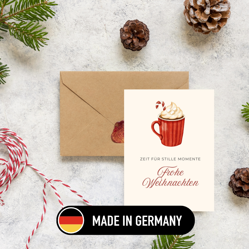 Mini-Geschenkset 'Weihnachtskakao' - Karte + koreanische Sheet-Maske