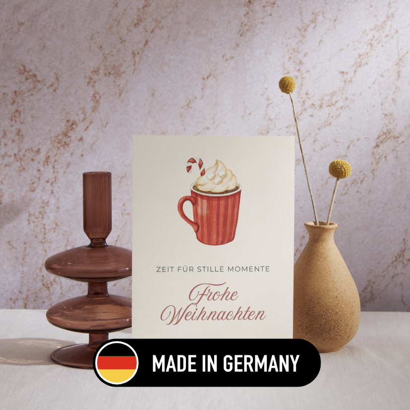 Mini-Geschenkset 'Weihnachtskakao' - Karte + koreanische Sheet-Maske