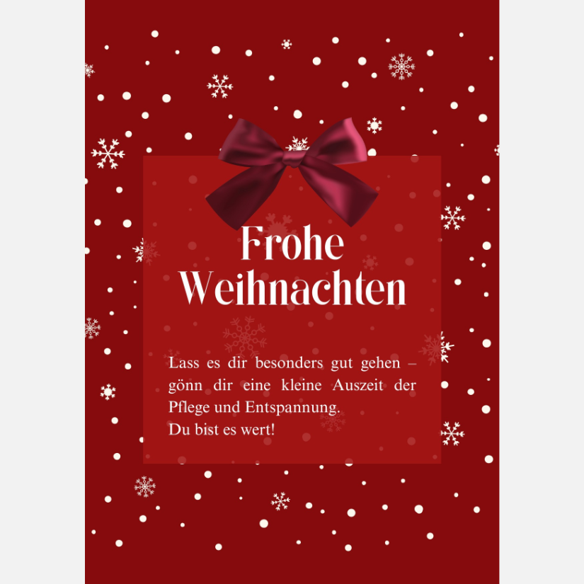 Mini-Geschenkset „Frohe Weihnachten“ - Karte + koreanische Sheet-Maske