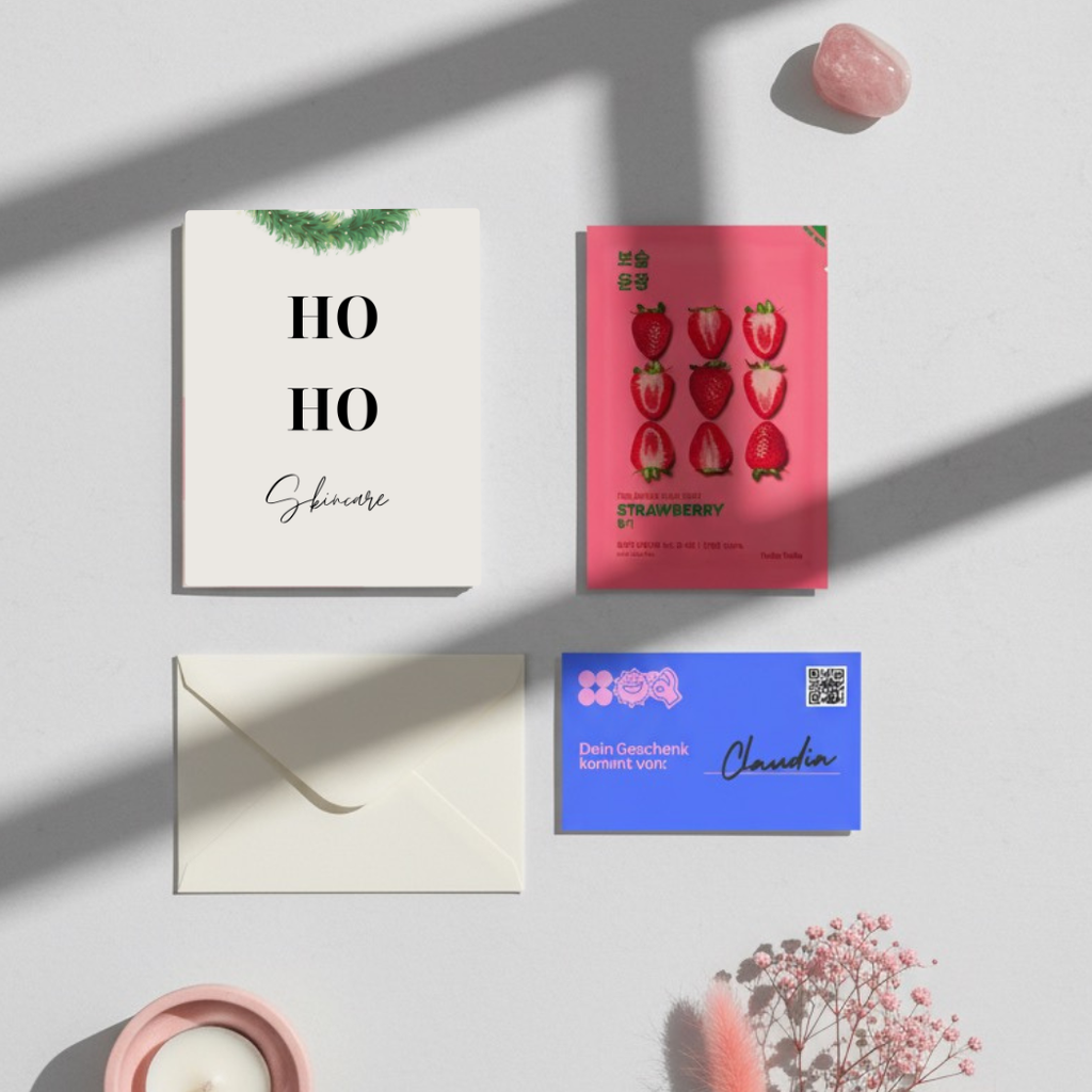 Mini-Geschenkset 'Ho Ho Skincare' - Karte + koreanische Sheet-Maske