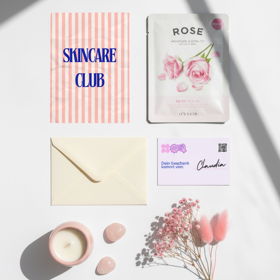 Mini-Geschenkset 'SKINCARE CLUB' - Karte + koreanische Sheet-Maske