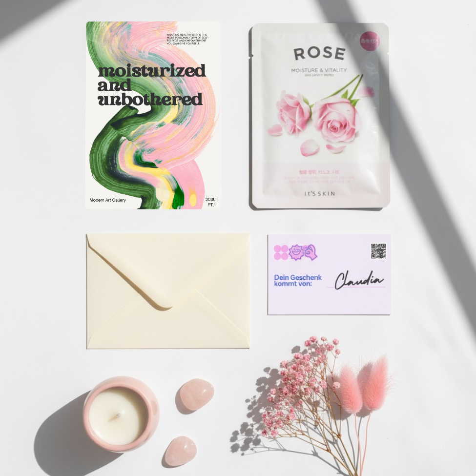 Mini-Geschenkset 'moisturized' - Karte + koreanische Sheet-Maske