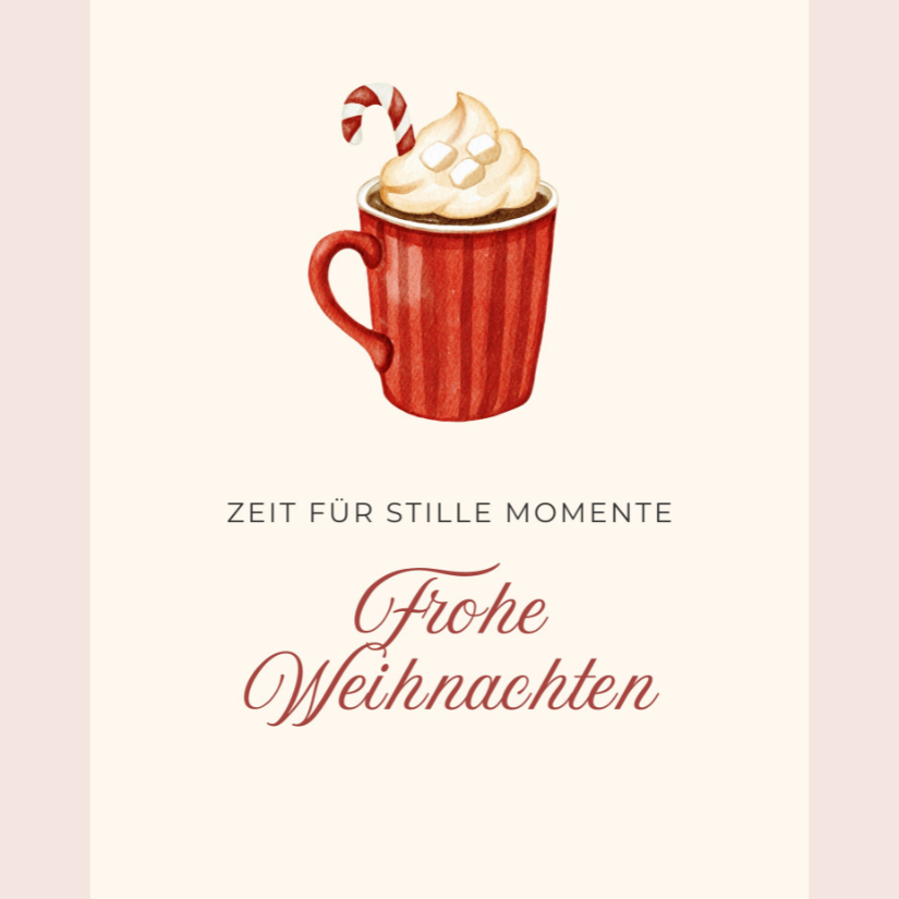 Mini-Geschenkset 'Weihnachtskakao' - Karte + koreanische Sheet-Maske