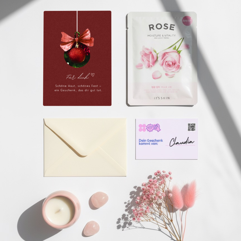 Mini-Geschenkset 'Für Dich' - Karte + koreanische Sheet-Maske