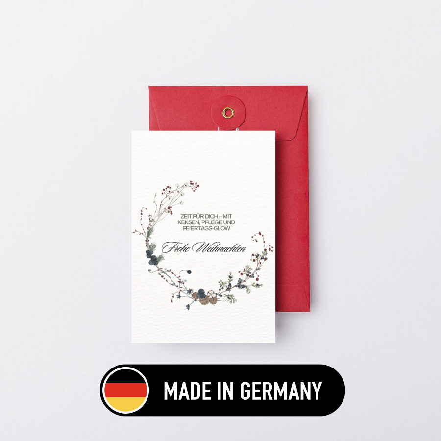 Mini-Geschenkset 'Weihnachts-Glow' - Karte + koreanische Sheet-Maske