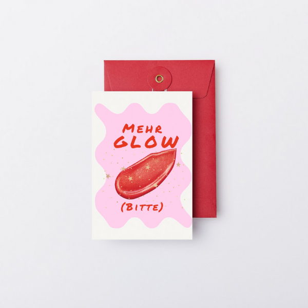 Mini-Geschenkset 'MEHR GLOW BITTE' - Karte + koreanische Sheet-Maske