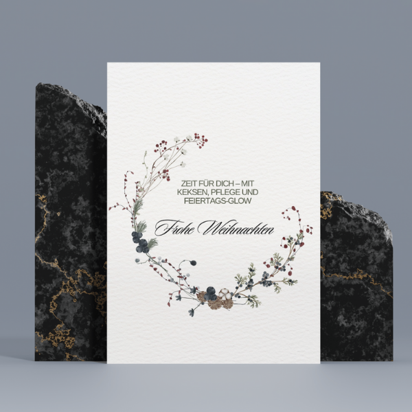 Mini-Geschenkset 'Weihnachts-Glow' - Karte + koreanische Sheet-Maske