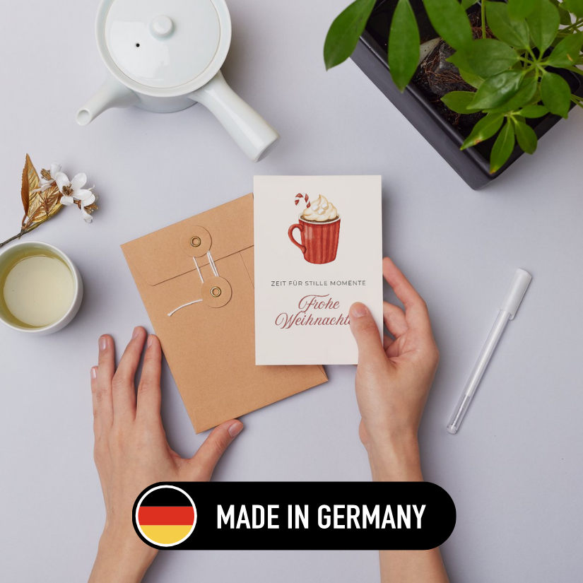 Mini-Geschenkset 'Weihnachtskakao' - Karte + koreanische Sheet-Maske