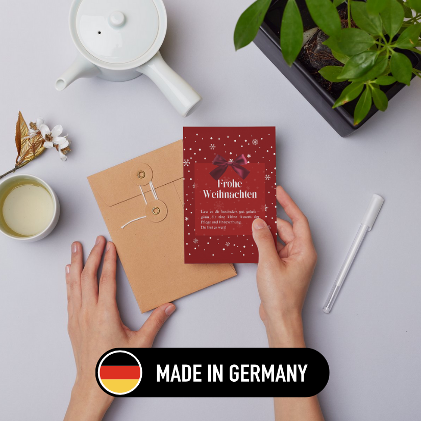 Mini-Geschenkset „Frohe Weihnachten“ - Karte + koreanische Sheet-Maske