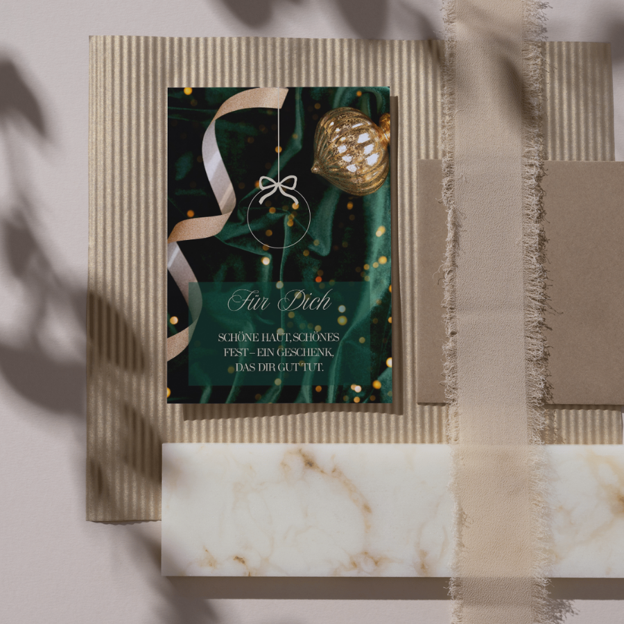 Mini-Geschenkset 'Weihnachten kommt' - Karte + koreanische Sheet-Maske