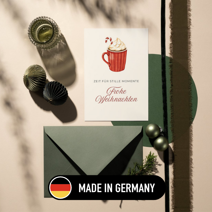 Mini-Geschenkset 'Weihnachtskakao' - Karte + koreanische Sheet-Maske