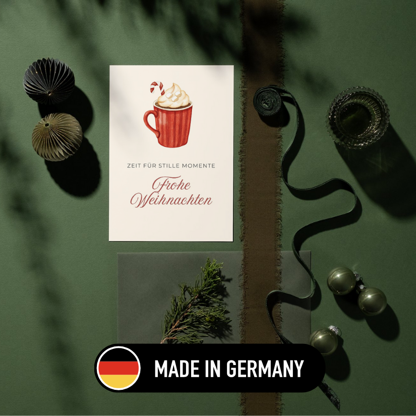 Mini-Geschenkset 'Weihnachtskakao' - Karte + koreanische Sheet-Maske