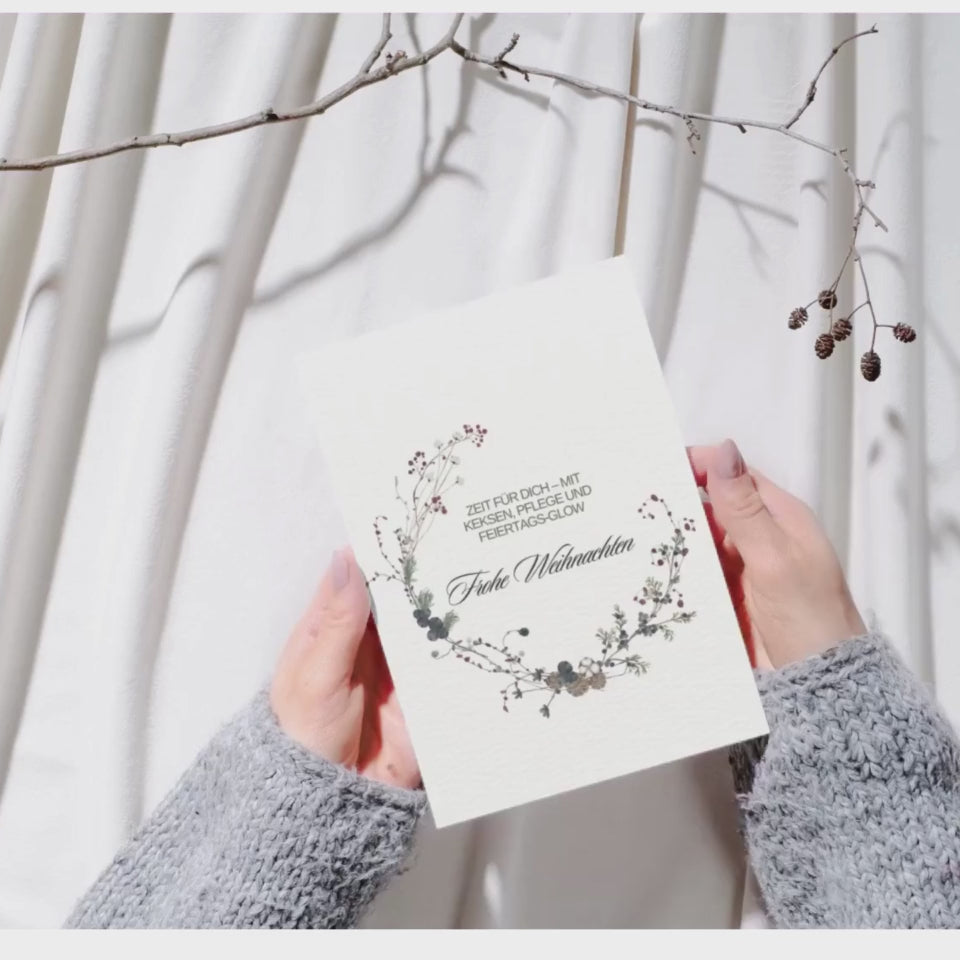 Mini-Geschenkset 'Weihnachts-Glow' - Karte + koreanische Sheet-Maske