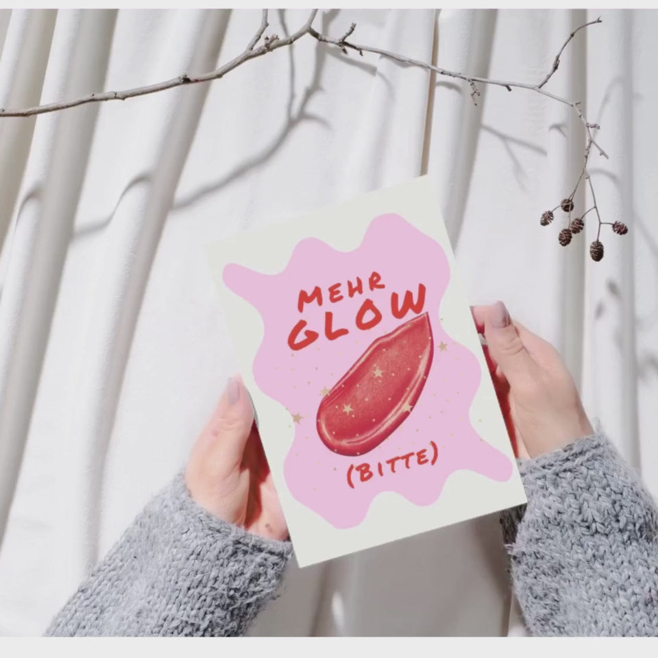 Mini-Geschenkset 'MEHR GLOW BITTE' - Karte + koreanische Sheet-Maske