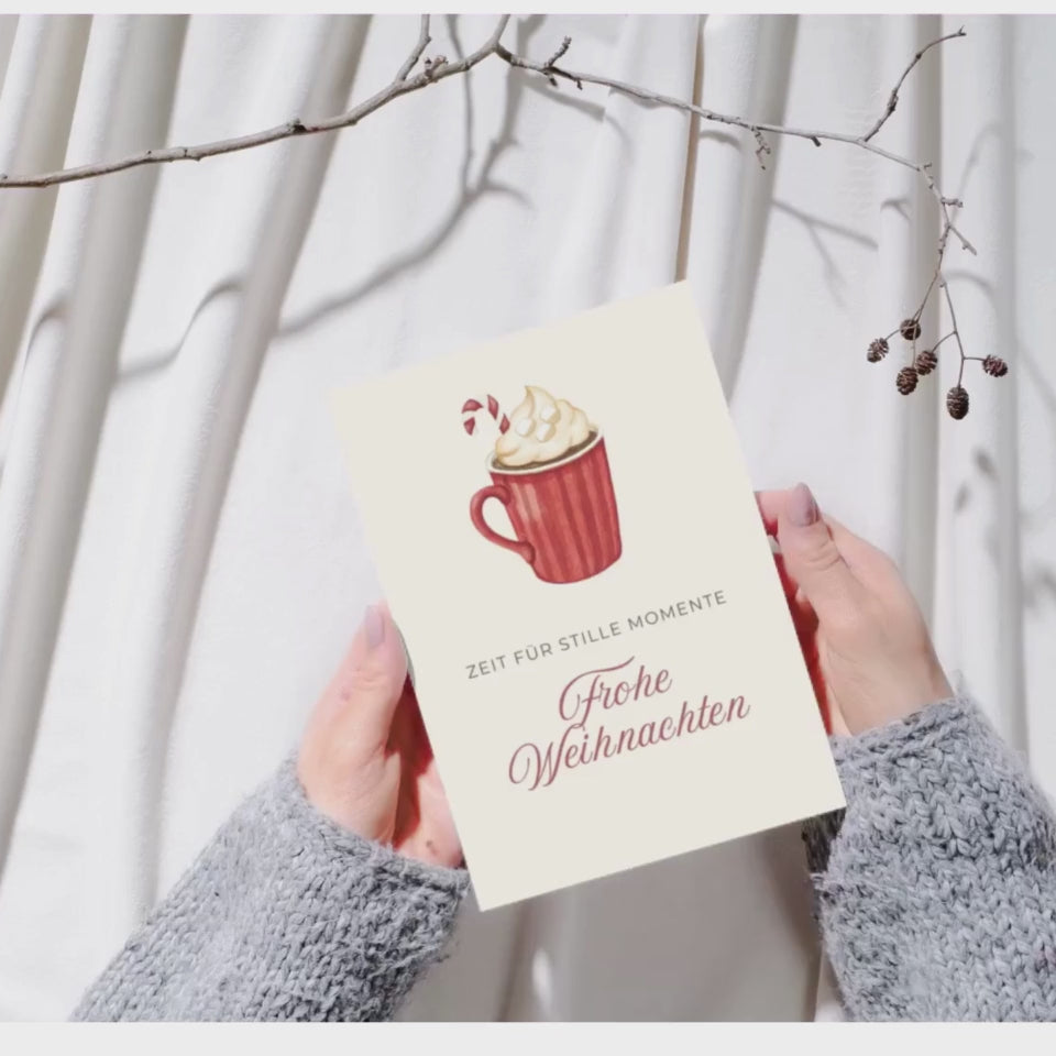 Mini-Geschenkset 'Weihnachtskakao' - Karte + koreanische Sheet-Maske