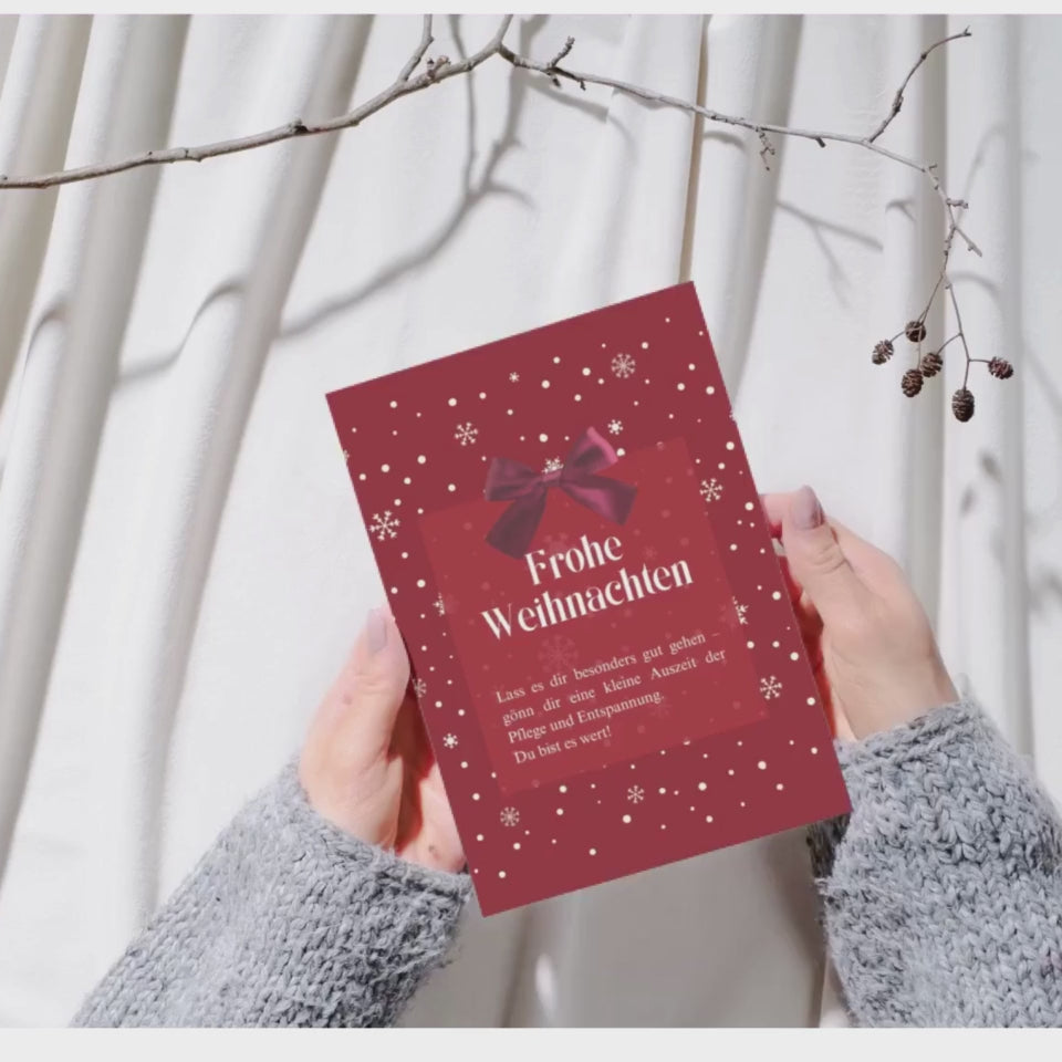 Mini-Geschenkset „Frohe Weihnachten“ - Karte + koreanische Sheet-Maske